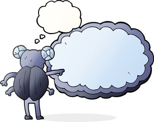 thought bubble cartoon pointing insect
