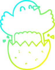 cold gradient line drawing cartoon hatching chicken