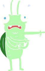 flat color illustration of a cartoon bug