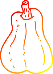 warm gradient line drawing cartoon butternut squash