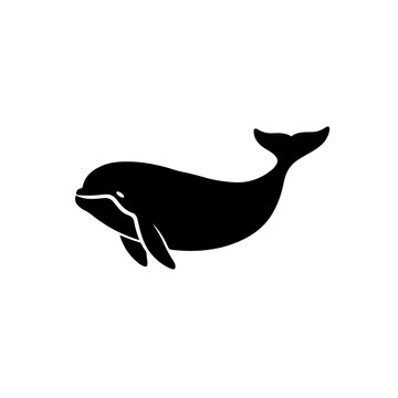 Beluga Whale Logo Monochrome Design Style