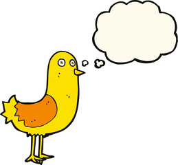 cartoon bird with thought bubble