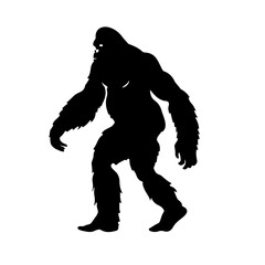Bigfoot Silhouette Logo Monochrome Design Style