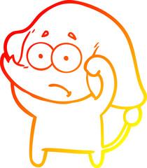 warm gradient line drawing cartoon unsure elephant