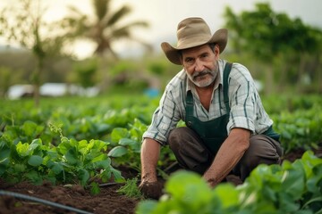 Organic farmer model in a sustainable agriculture setting Promoting environmental stewardship and healthy living