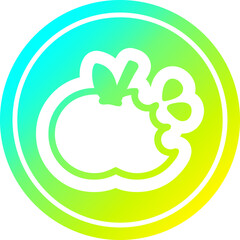 bitten apple circular in cold gradient spectrum