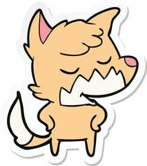 sticker of a friendly cartoon fox