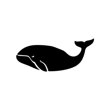 Bowhead Whale Logo Monochrome Design Style