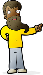 cartoon man with beard pointing