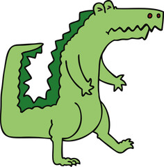 quirky hand drawn cartoon crocodile