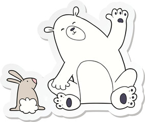sticker of a cartoon winter animals