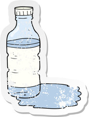 retro distressed sticker of a cartoon water bottle