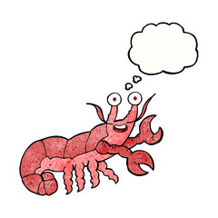 thought bubble textured cartoon lobster