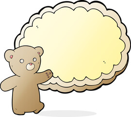 cartoon bear with text space cloud