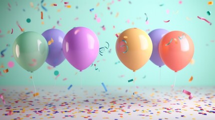 balloons and confetti generative ai