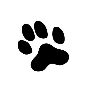 Cat Paw Prints Logo Monochrome Design Style