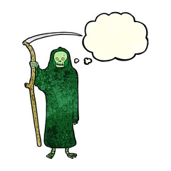death cartoon with thought bubble