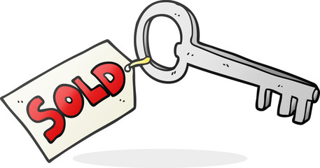 cartoon new house key