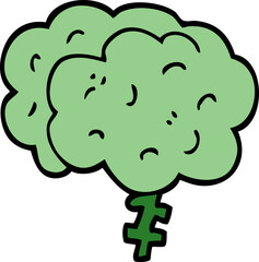 cartoon doodle brain