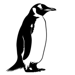 Emperor Penguin Logo Monochrome Design Style