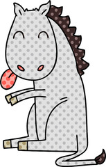 quirky comic book style cartoon horse