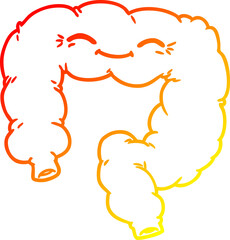 warm gradient line drawing cartoon happy colon