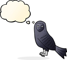 cartoon owl with thought bubble