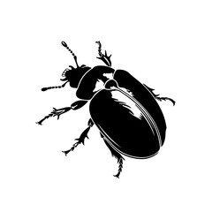 Flying Ladybug Logo Monochrome Design Style - obrazy, fototapety, plakaty