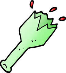 vector gradient illustration cartoon  smashed glass bottle