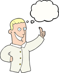 thought bubble cartoon man giving approval