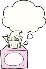 cartoon tissues and thought bubble