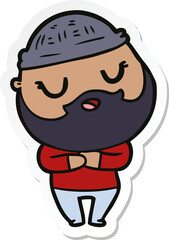 sticker of a cute cartoon man with beard