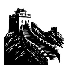 Great Wall Of China Logo Monochrome Design Style
