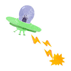 retro cartoon flying saucer © lineartestpilot