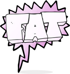 speech bubble cartoon FAT symbol