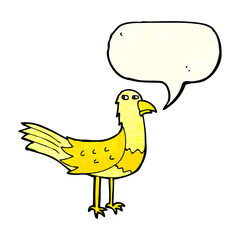 cartoon bird with thought bubble