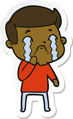Fototapeta premium sticker of a cartoon man crying
