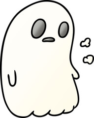 gradient cartoon of a kawaii cute ghost
