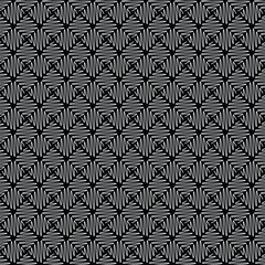 Sacred monochrome seamless pattern. Black and white repetitive ornamental oriental style texture. Abstract background. Endless geometric wallpaper. For prints, fabric, textile. Vector.