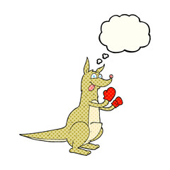 thought bubble cartoon boxing kangaroo