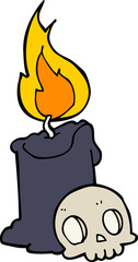 cartoon skull and candle