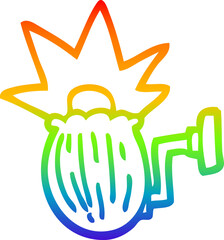 rainbow gradient line drawing cartoon house light