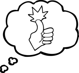 thought bubble cartoon thumbs up