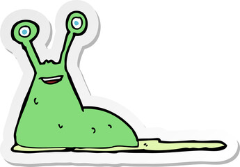 sticker of a cartoon slug