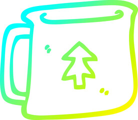 cold gradient line drawing cartoon tin can