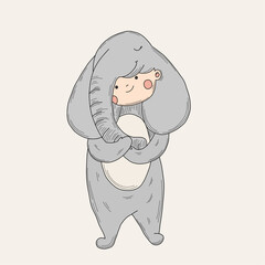 children in animal costume Elephant 