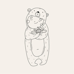 children in animal costume bear