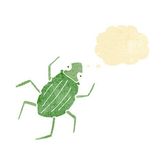 cartoon bug with thought bubble