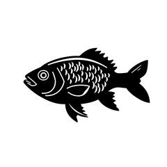 Ocean Fish Logo Monochrome Design Style