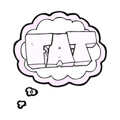 thought bubble textured cartoon FAT symbol